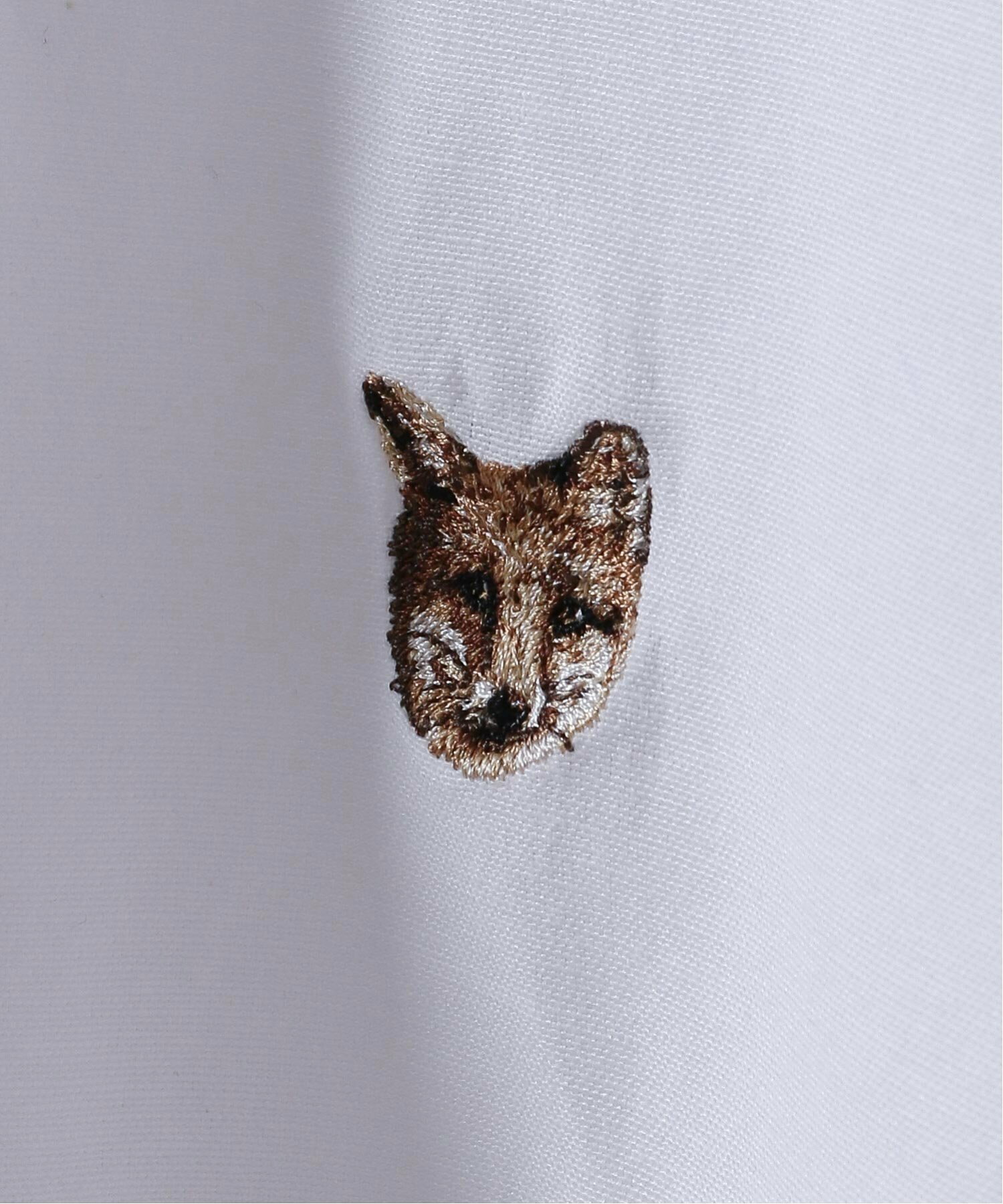 動物刺繍半袖オックスフォードボタンダウンシャツ